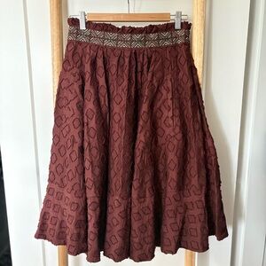 LIKE NEW Anthropologie Meave paper bag waist midi skirt